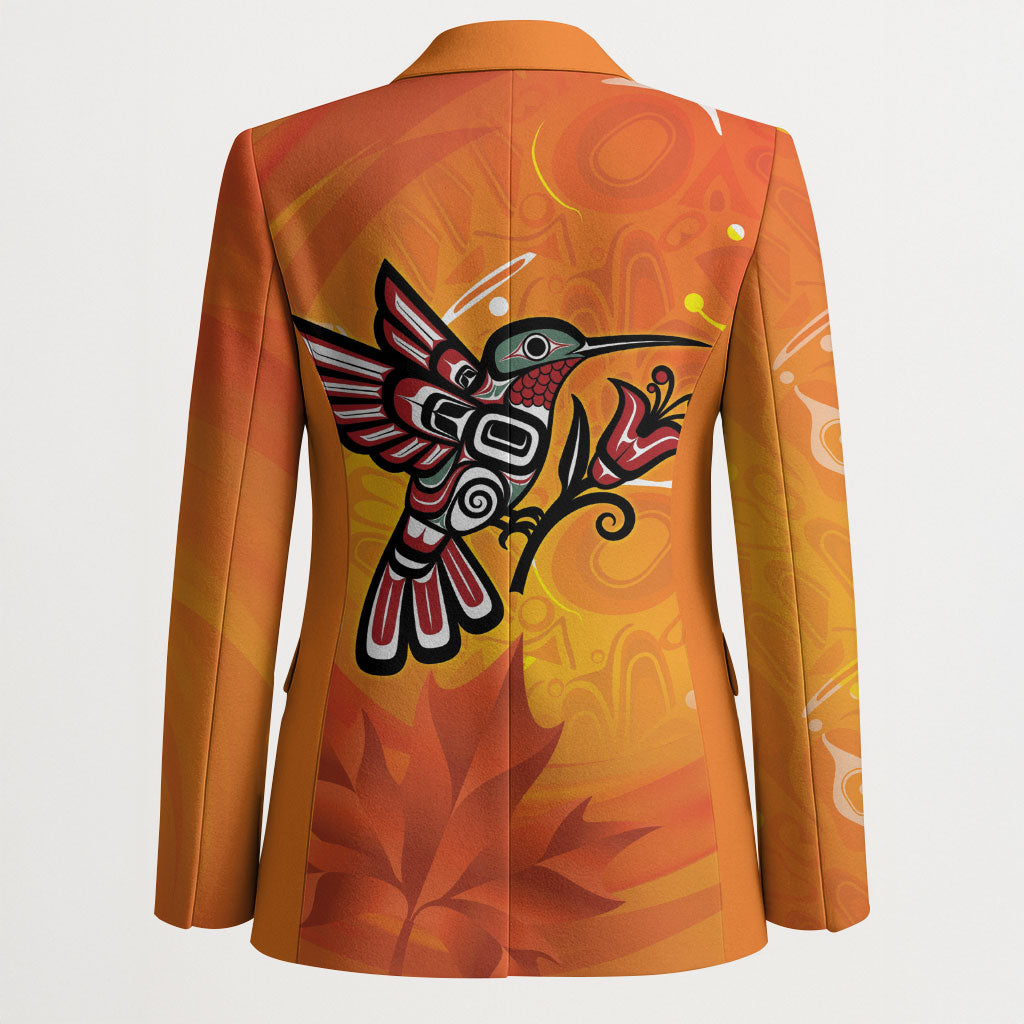 Indigenous Orange Day All Children Matters Support Blazer Canadian Haida Hummingbird