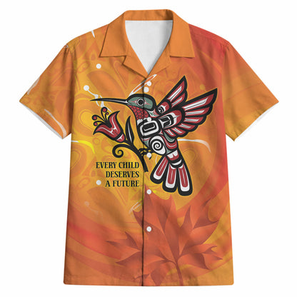 Indigenous Orange Day All Children Matters Support Hawaiian Shirt Canadian Haida Hummingbird