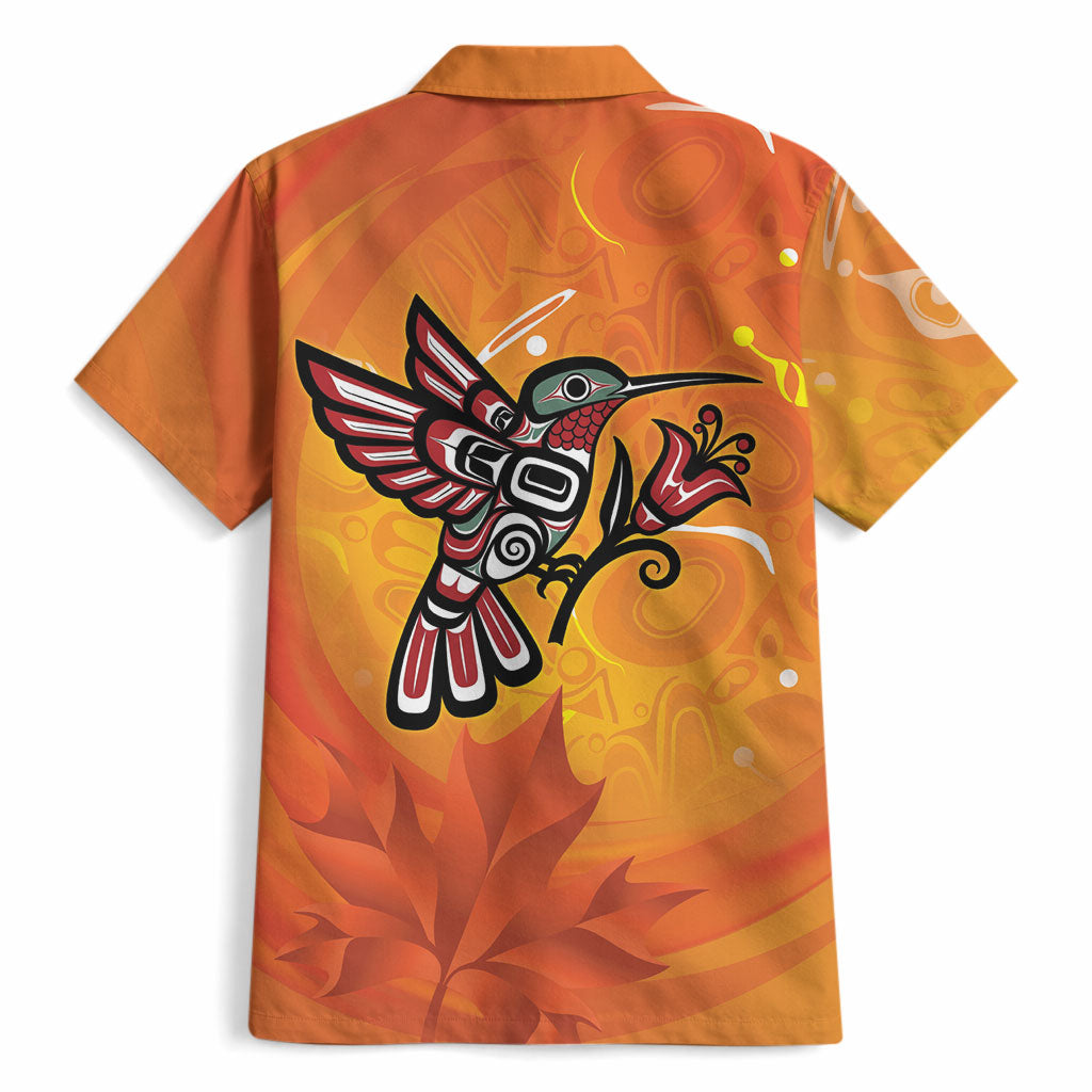 Indigenous Orange Day All Children Matters Support Hawaiian Shirt Canadian Haida Hummingbird