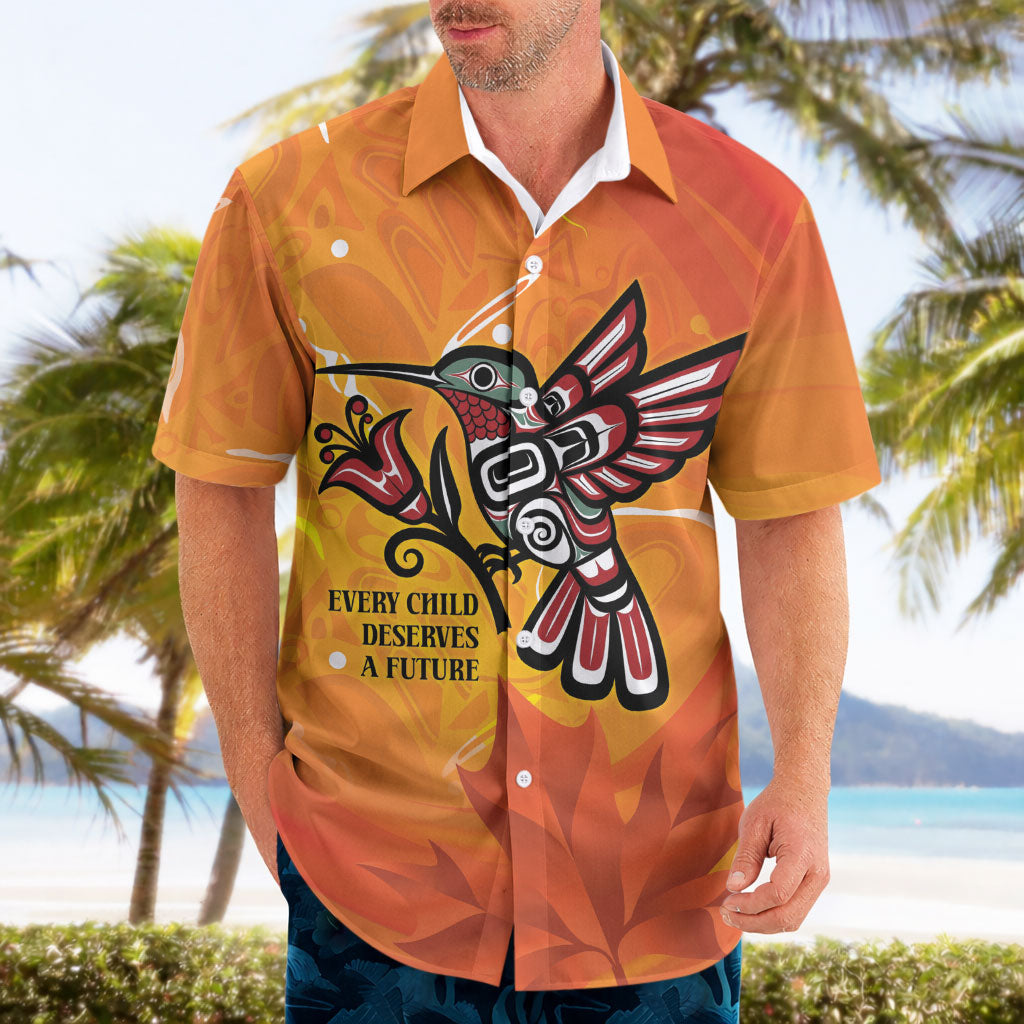 Indigenous Orange Day All Children Matters Support Hawaiian Shirt Canadian Haida Hummingbird