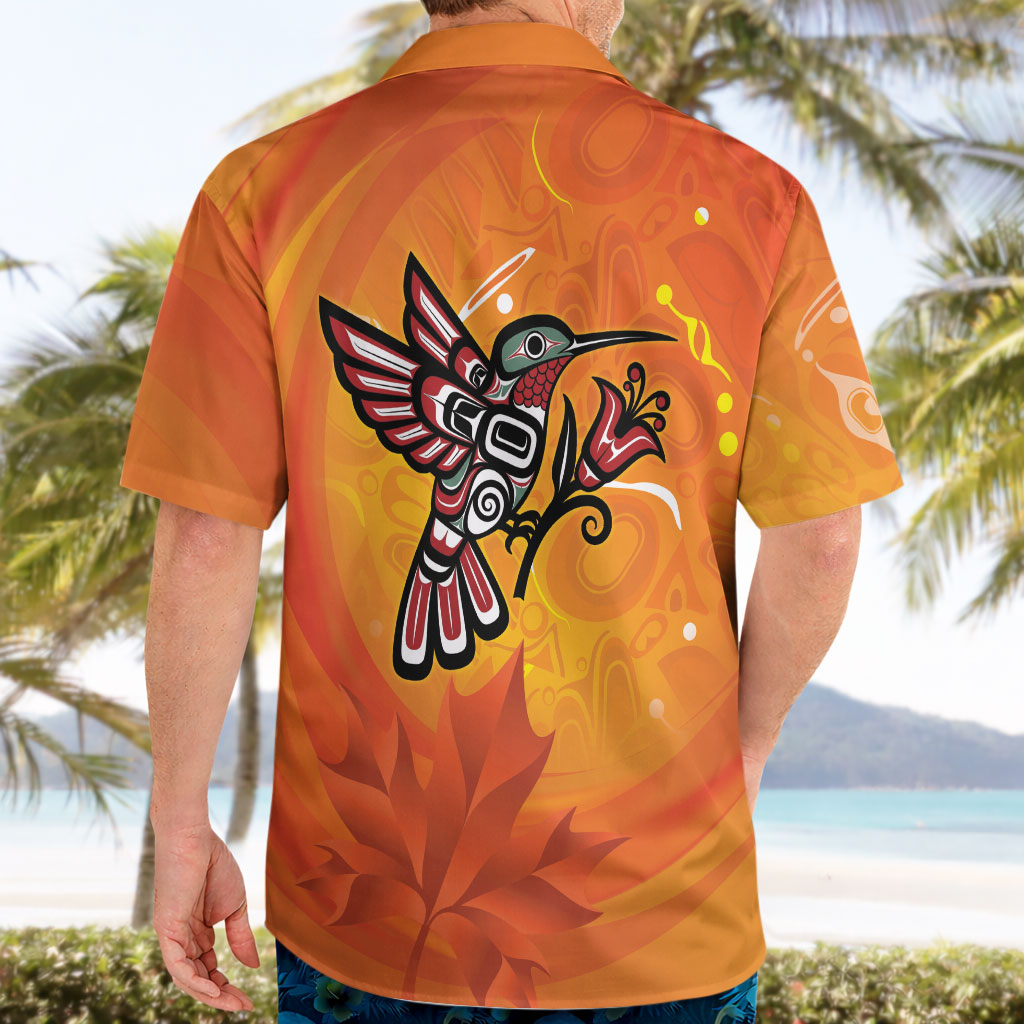 Indigenous Orange Day All Children Matters Support Hawaiian Shirt Canadian Haida Hummingbird