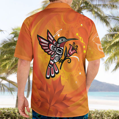 Indigenous Orange Day All Children Matters Support Hawaiian Shirt Canadian Haida Hummingbird