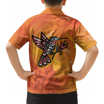 Indigenous Orange Day All Children Matters Support Hawaiian Shirt Canadian Haida Hummingbird