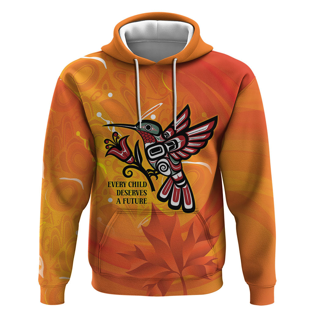 Indigenous Orange Day All Children Matters Support Hoodie Canadian Haida Hummingbird