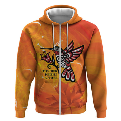 Indigenous Orange Day All Children Matters Support Hoodie Canadian Haida Hummingbird