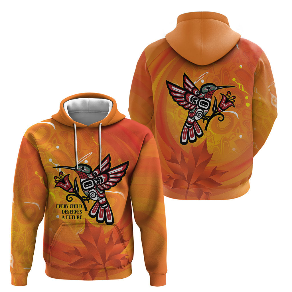 Indigenous Orange Day All Children Matters Support Hoodie Canadian Haida Hummingbird