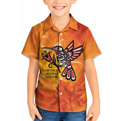 Indigenous Orange Day All Children Matters Support Kid Hawaiian Shirt Canadian Haida Hummingbird