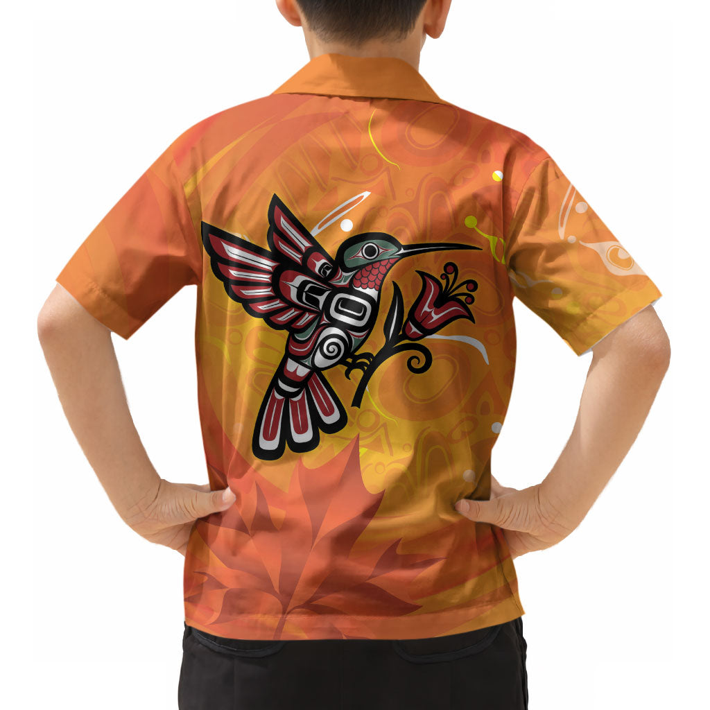 Indigenous Orange Day All Children Matters Support Kid Hawaiian Shirt Canadian Haida Hummingbird
