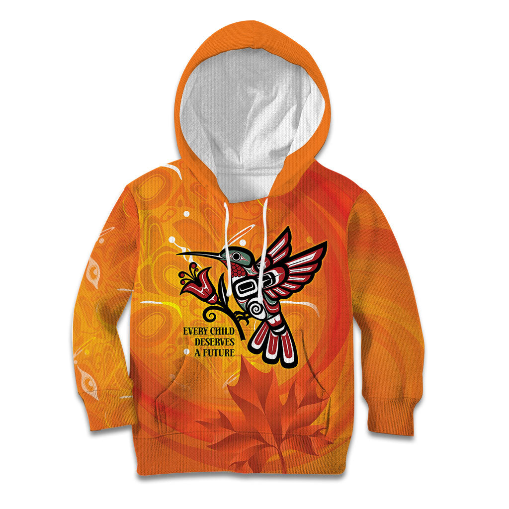 Indigenous Orange Day All Children Matters Support Kid Hoodie Canadian Haida Hummingbird