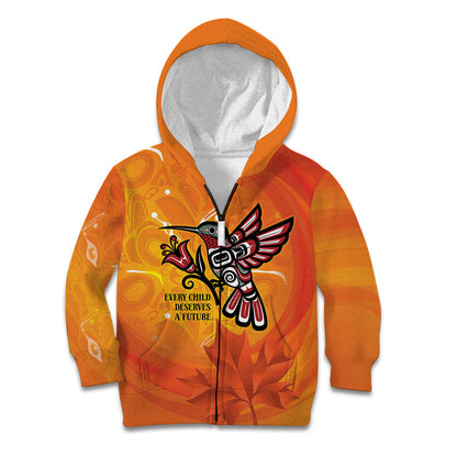 Indigenous Orange Day All Children Matters Support Kid Hoodie Canadian Haida Hummingbird