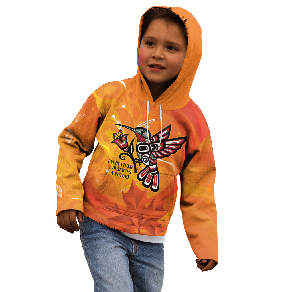 Indigenous Orange Day All Children Matters Support Kid Hoodie Canadian Haida Hummingbird
