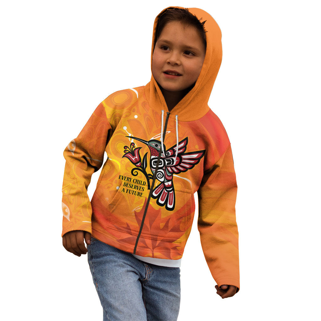 Indigenous Orange Day All Children Matters Support Kid Hoodie Canadian Haida Hummingbird