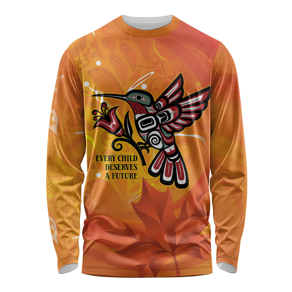 Indigenous Orange Day All Children Matters Support Long Sleeve Shirt Canadian Haida Hummingbird