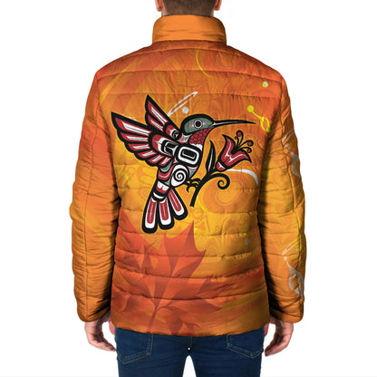 Indigenous Orange Day All Children Matters Support Padded Jacket Canadian Haida Hummingbird