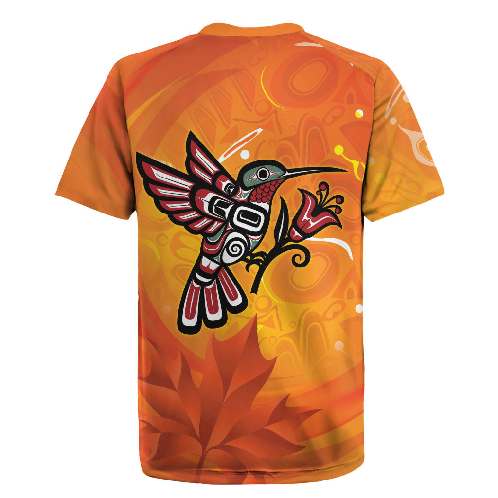 Indigenous Orange Day All Children Matters Support Rugby Jersey Canadian Haida Hummingbird