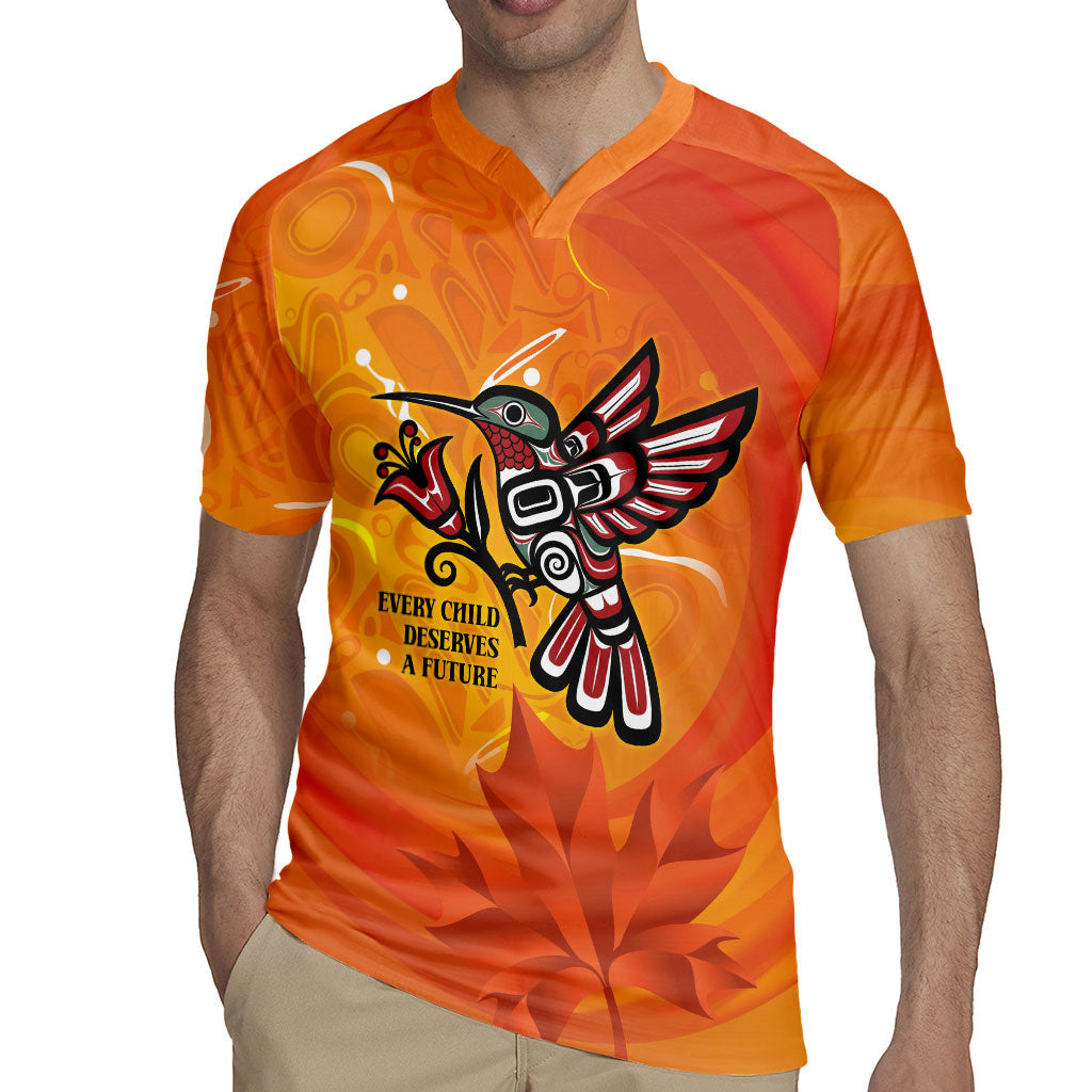 Indigenous Orange Day All Children Matters Support Rugby Jersey Canadian Haida Hummingbird