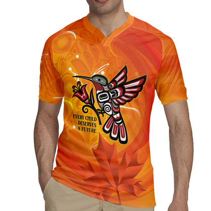 Indigenous Orange Day All Children Matters Support Rugby Jersey Canadian Haida Hummingbird