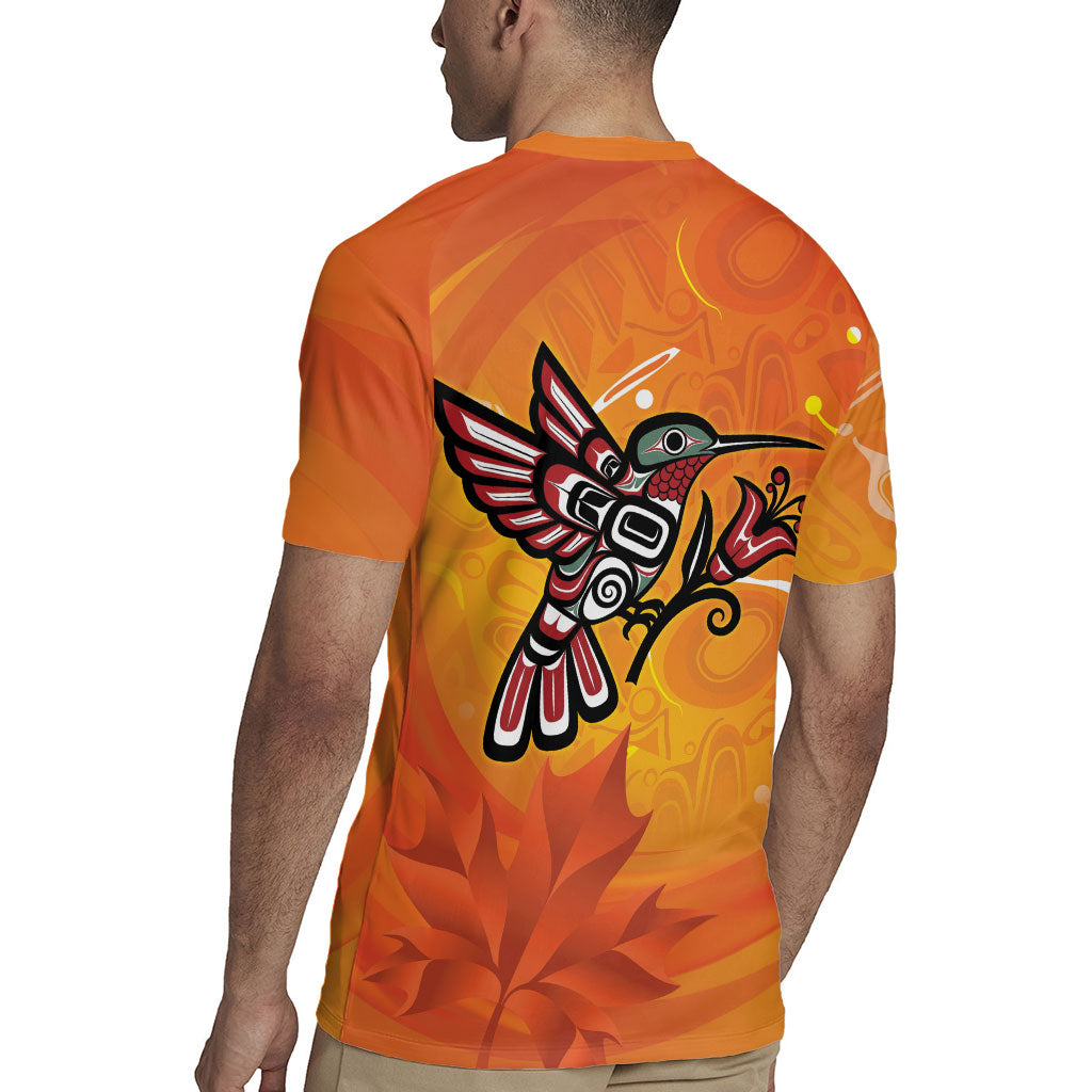 Indigenous Orange Day All Children Matters Support Rugby Jersey Canadian Haida Hummingbird