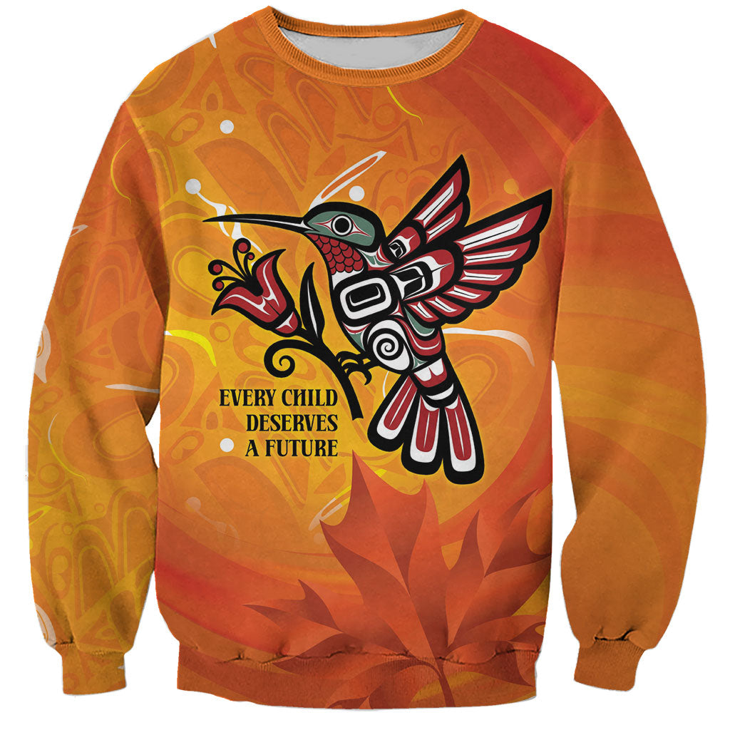 Indigenous Orange Day All Children Matters Support Sweatshirt Canadian Haida Hummingbird
