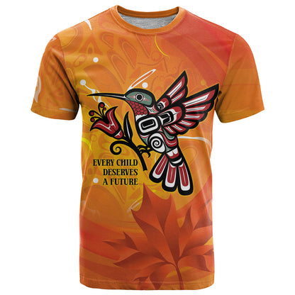 Indigenous Orange Day All Children Matters Support T Shirt Canadian Haida Hummingbird