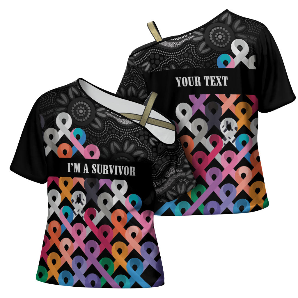 Australia Cancer Survivor Personalised Cross Shoulder Shirt I’m A Survivor All Cancer