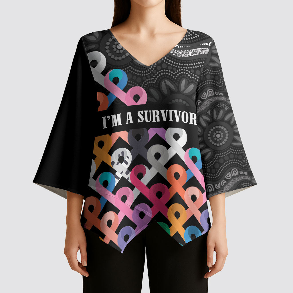 Australia Cancer Survivor Personalised Kimono Sleeve Blouse I’m A Survivor All Cancer
