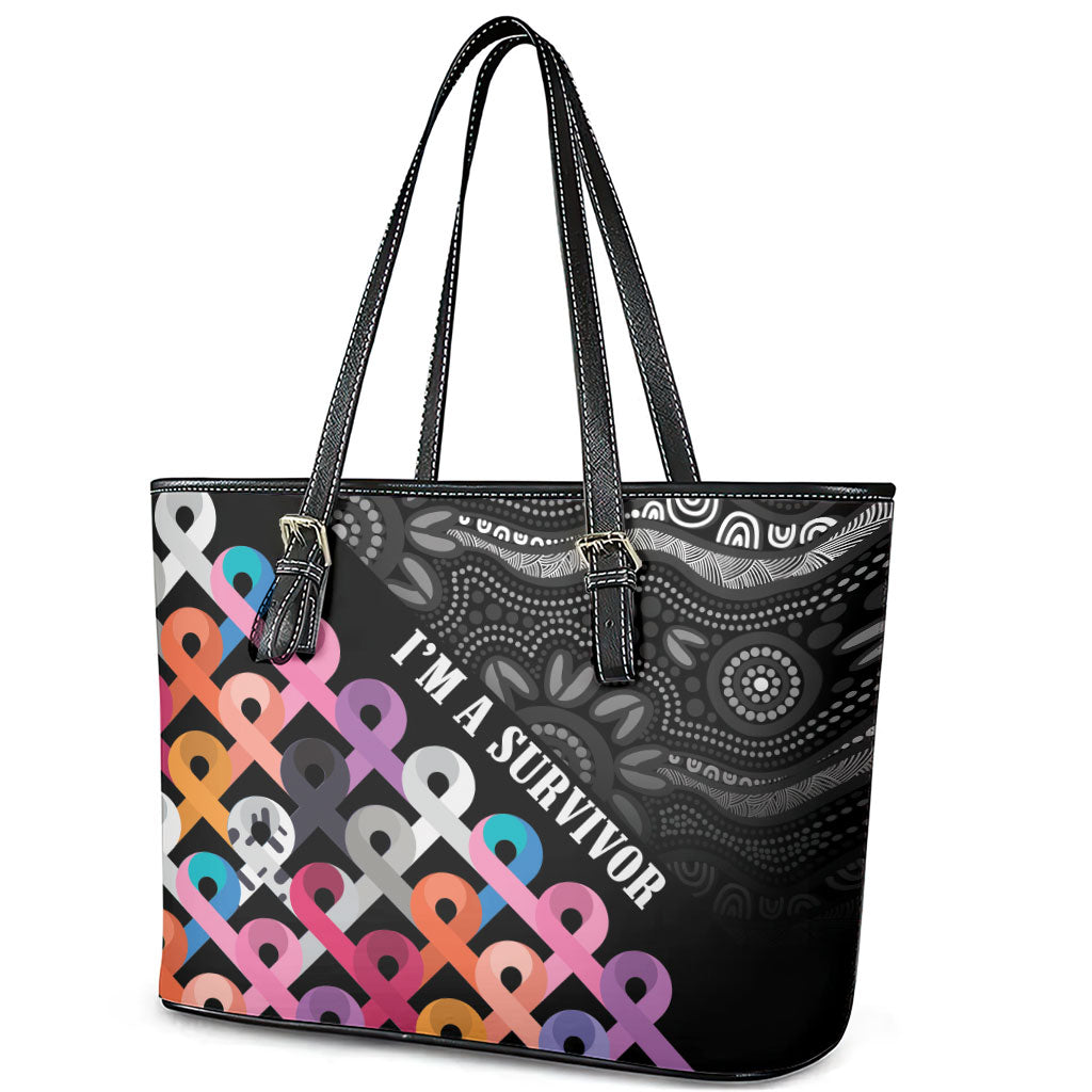 Australia Cancer Survivor Leather Tote Bag I’m A Survivor All Cancer