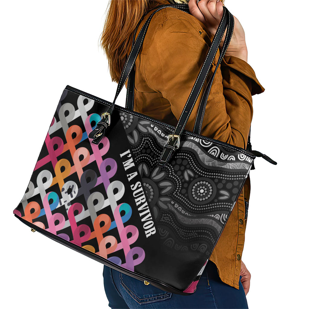 Australia Cancer Survivor Leather Tote Bag I’m A Survivor All Cancer