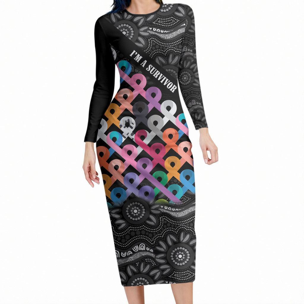 Australia Cancer Survivor Personalised Long Sleeve Bodycon Dress I’m A Survivor All Cancer
