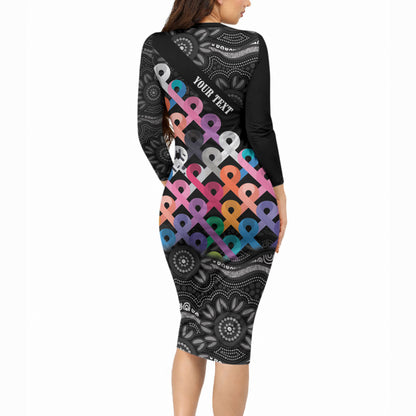 Australia Cancer Survivor Personalised Long Sleeve Bodycon Dress I’m A Survivor All Cancer