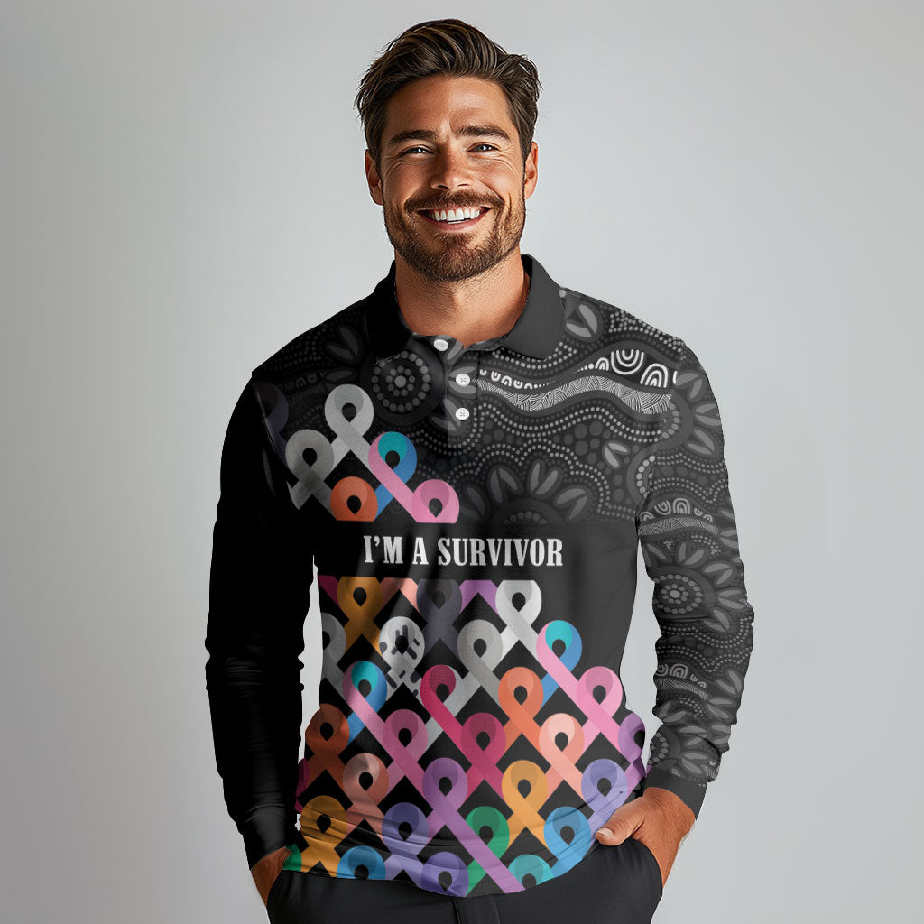 Australia Cancer Survivor Personalised Long Sleeve Polo Shirt I’m A Survivor All Cancer