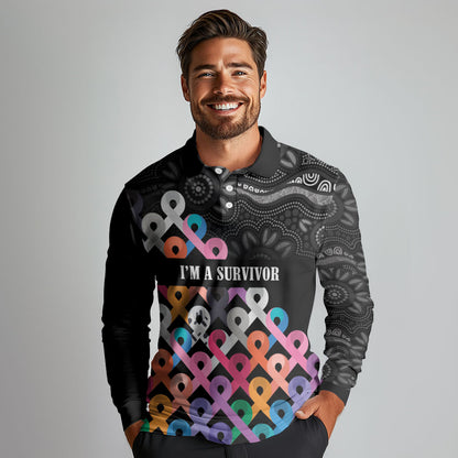 Australia Cancer Survivor Personalised Long Sleeve Polo Shirt I’m A Survivor All Cancer