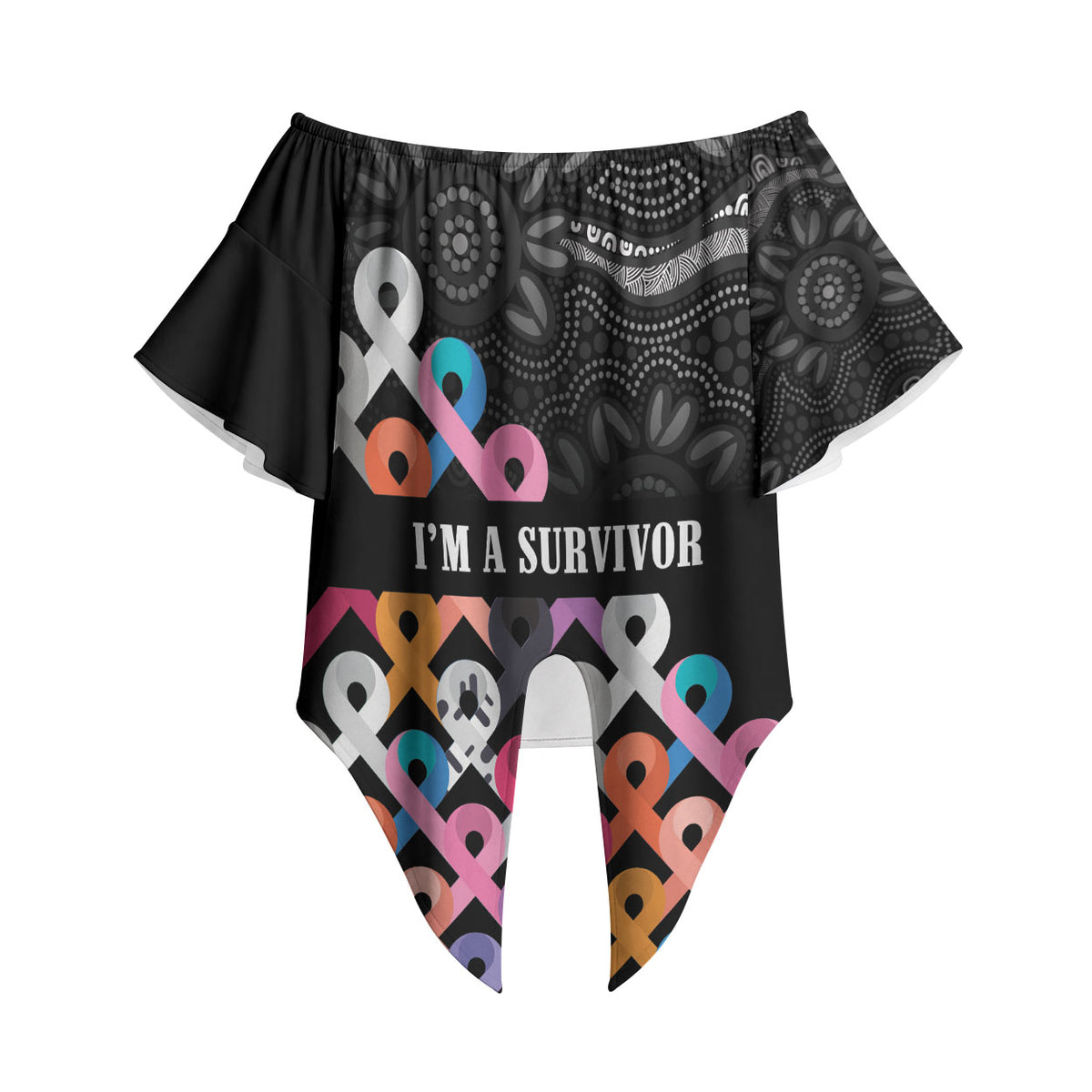 Australia Cancer Survivor Personalised Off Shoulder Wrap Waist Top I’m A Survivor All Cancer