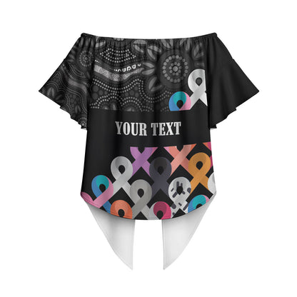 Australia Cancer Survivor Personalised Off Shoulder Wrap Waist Top I’m A Survivor All Cancer