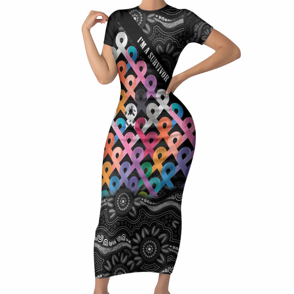 Australia Cancer Survivor Personalised Short Sleeve Bodycon Dress I’m A Survivor All Cancer