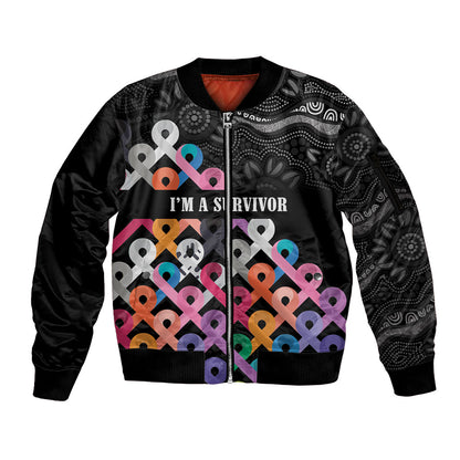 Australia Cancer Survivor Personalised Sleeve Zip Bomber Jacket I’m A Survivor All Cancer