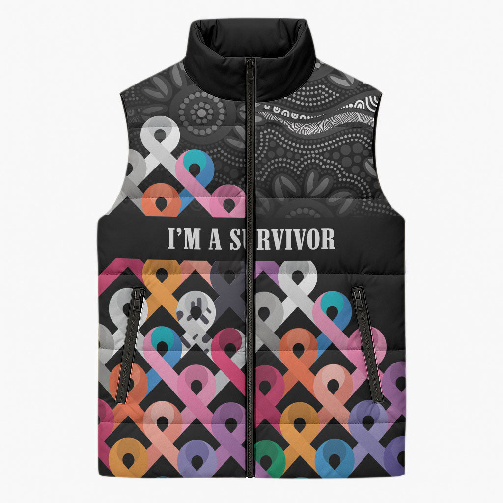 Australia Cancer Survivor Personalised Sleeveless Puffer Jacket I’m A Survivor All Cancer