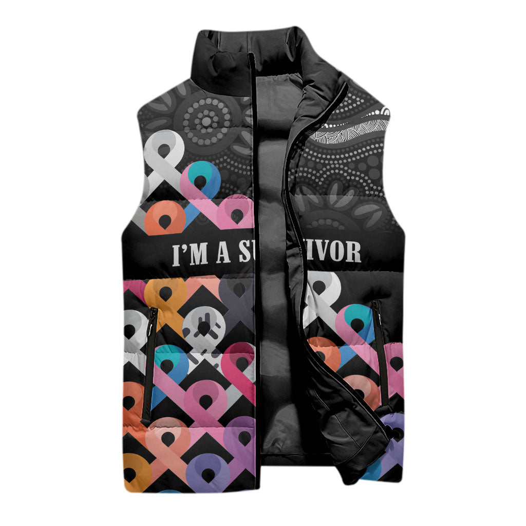 Australia Cancer Survivor Personalised Sleeveless Puffer Jacket I’m A Survivor All Cancer