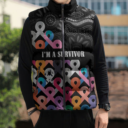 Australia Cancer Survivor Personalised Sleeveless Puffer Jacket I’m A Survivor All Cancer