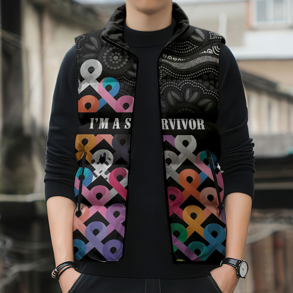 Australia Cancer Survivor Personalised Sleeveless Puffer Jacket I’m A Survivor All Cancer