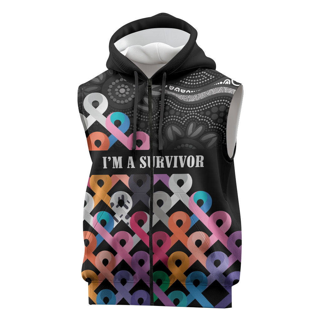 Australia Cancer Survivor Personalised Sleeveless Zip Hoodie I’m A Survivor All Cancer
