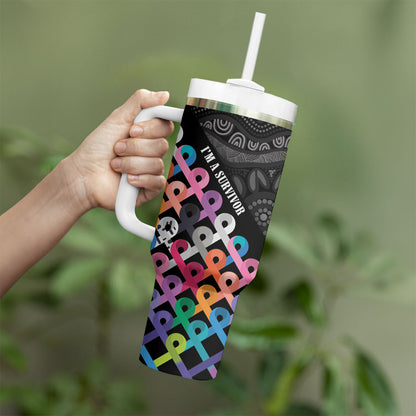 Australia Cancer Survivor Personalised Tumbler With Handle I’m A Survivor All Cancer