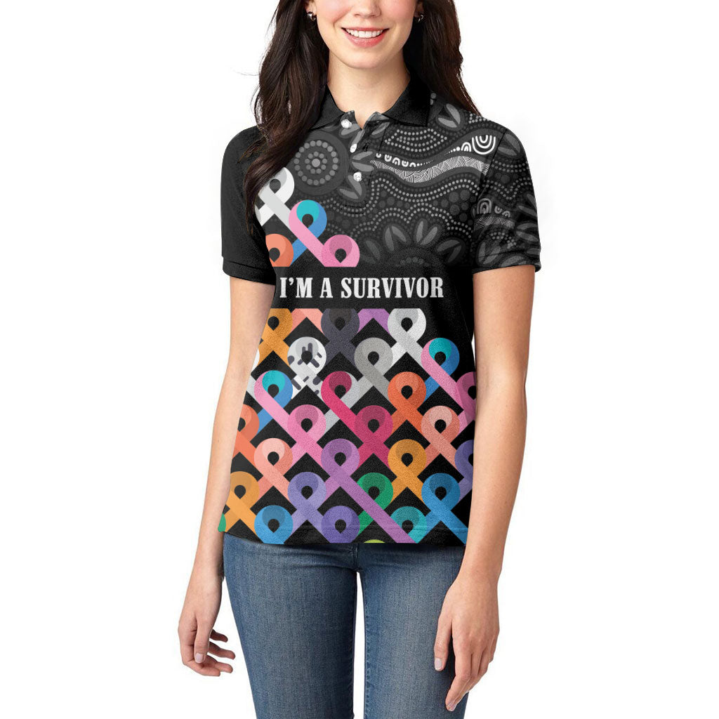 Australia Cancer Survivor Personalised Women Polo Shirt I’m A Survivor All Cancer