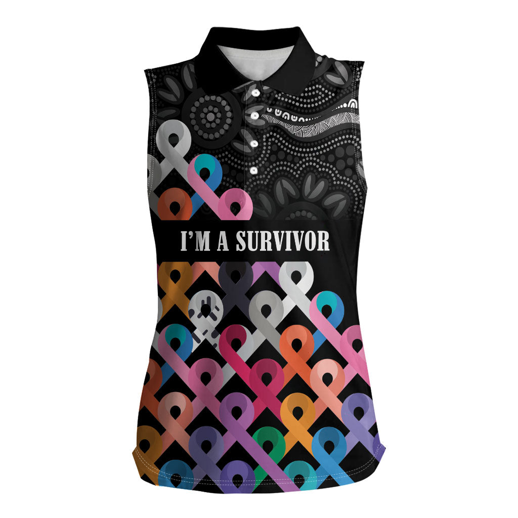 Australia Cancer Survivor Personalised Women Sleeveless Polo Shirt I’m A Survivor All Cancer