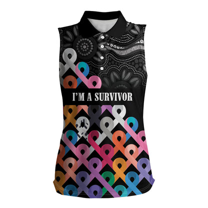 Australia Cancer Survivor Personalised Women Sleeveless Polo Shirt I’m A Survivor All Cancer