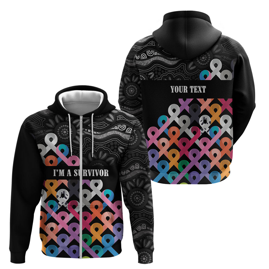 Australia Cancer Survivor Personalised Zip Hoodie I’m A Survivor All Cancer