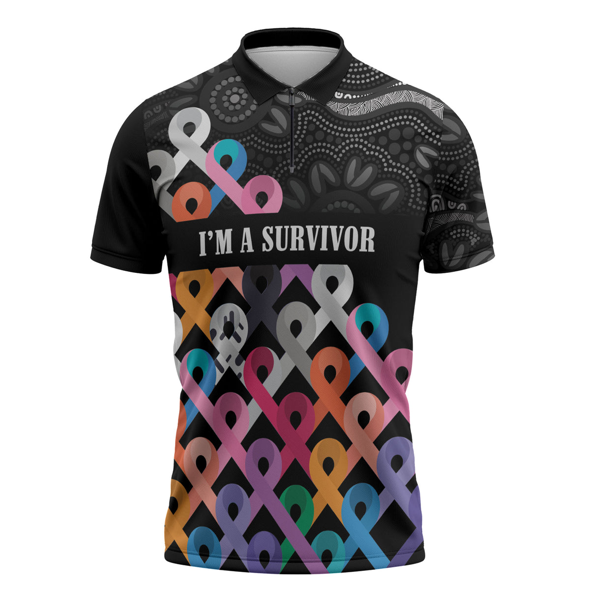Australia Cancer Survivor Personalised Zipper Polo Shirt I’m A Survivor All Cancer
