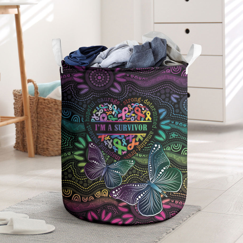 Australia Cancer Survivor Laundry Basket I’m A Survivor Ribbon Heart