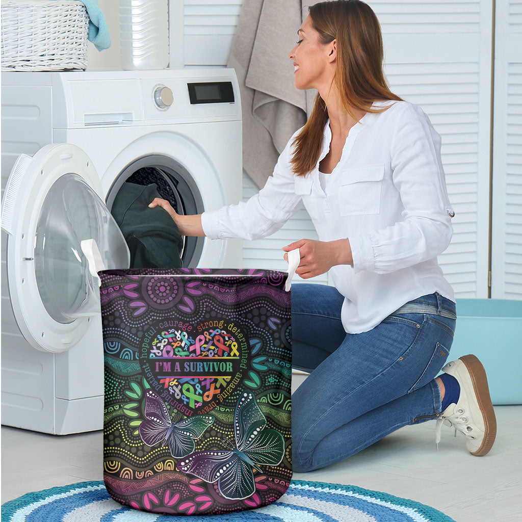 Australia Cancer Survivor Laundry Basket I’m A Survivor Ribbon Heart