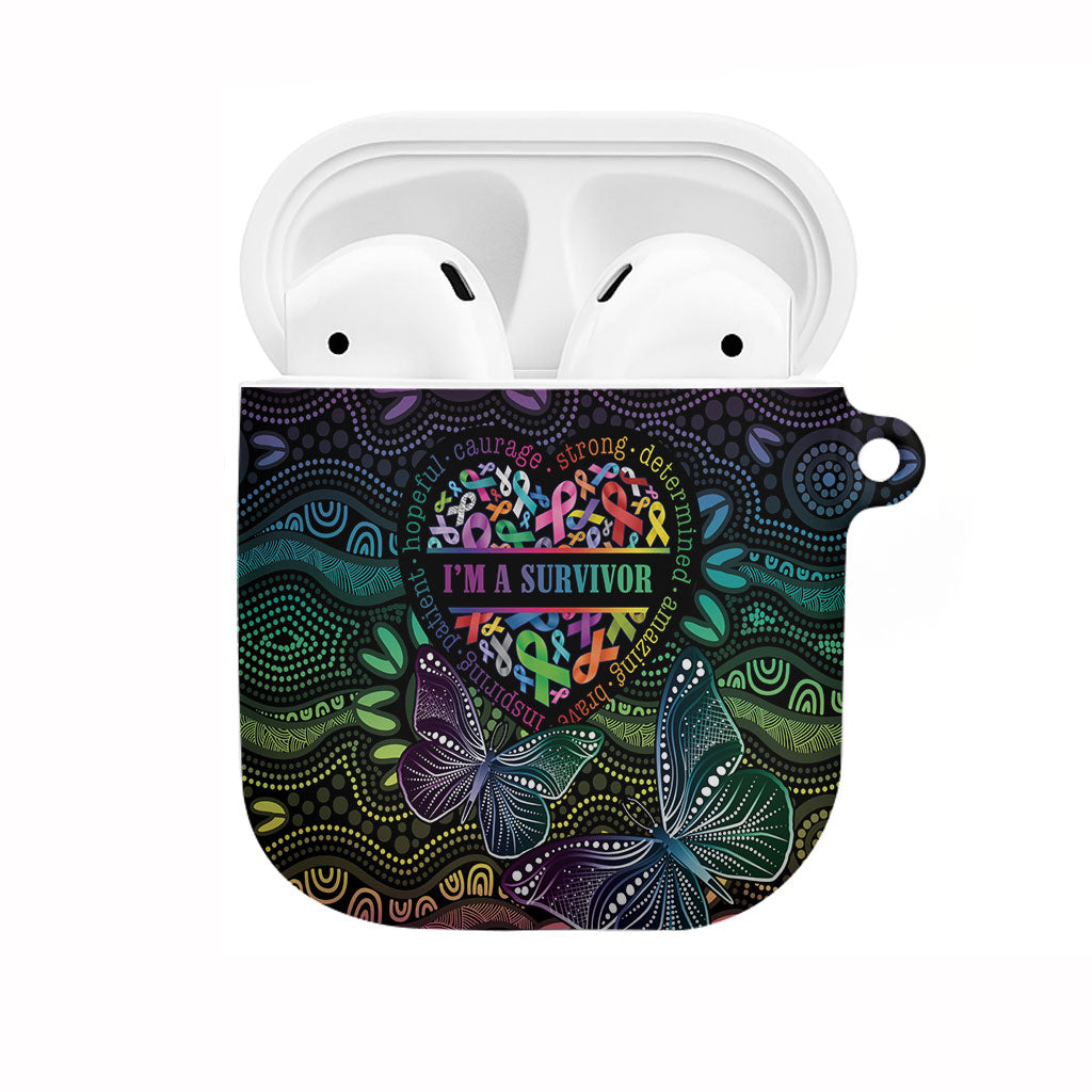 Australia Cancer Survivor AirPods Case I’m A Survivor Ribbon Heart